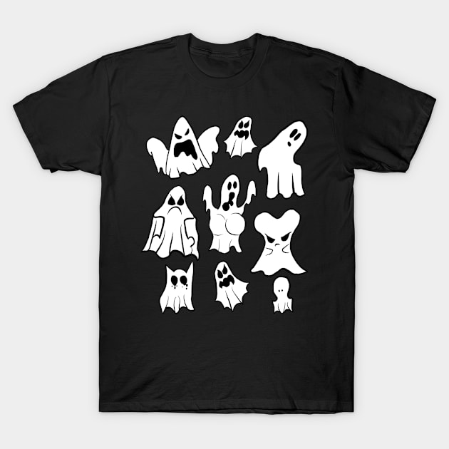 Halloween Ghosts Group Family Costume T-Shirt by livania